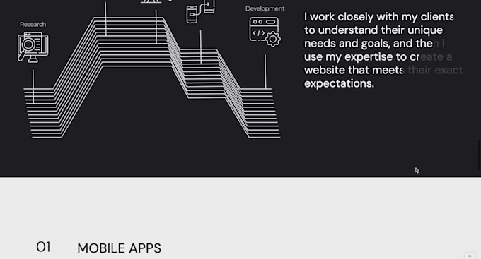 design and develop a landing page with webflow or wix