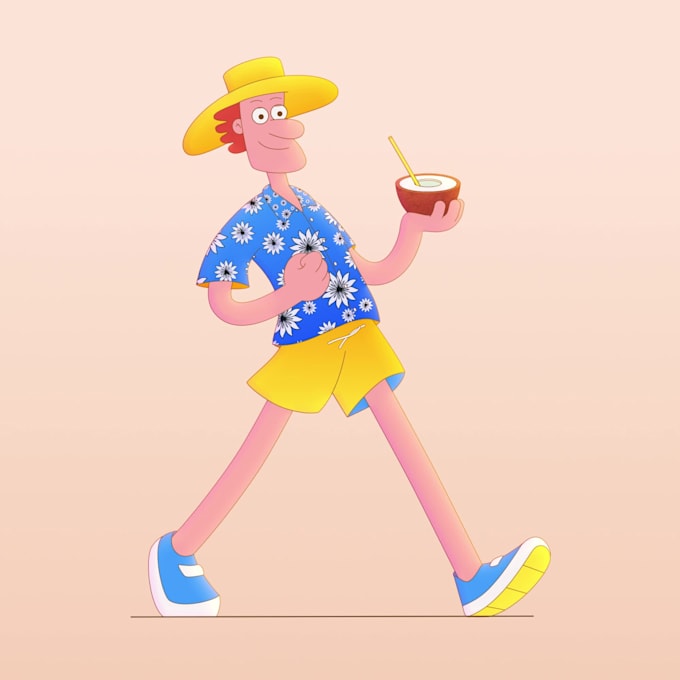 create high quality 2d character animations, loops, and walk cycles