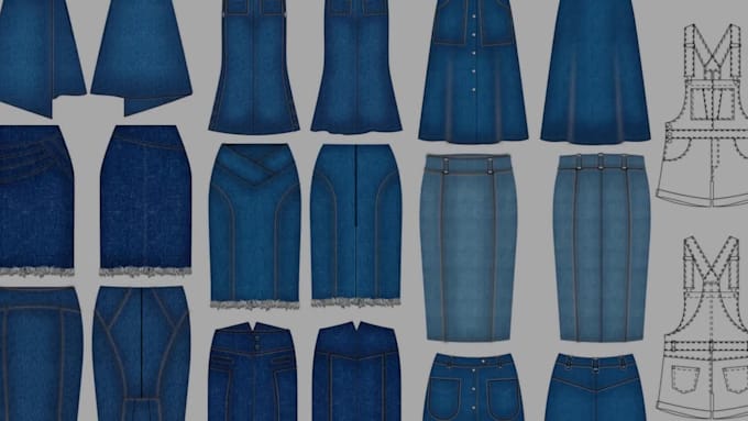 do denim technical cad sketch and tech pack design for you