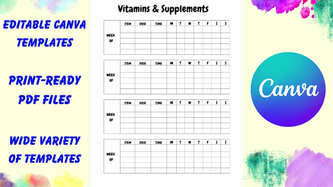 prepare editable canva planner template