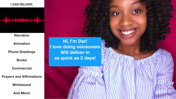 record a young female voiceover