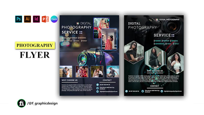 design bespoke flyer and photography flyer concert flyer
