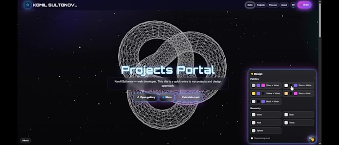 develope premium portfolio website that showcases your level