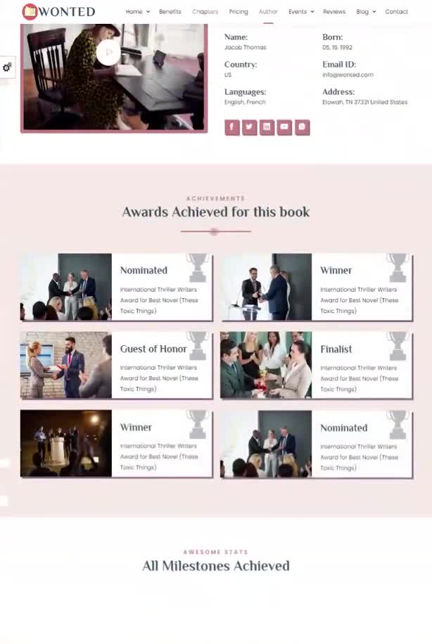 build book author website personal portfolio website book website ebook website