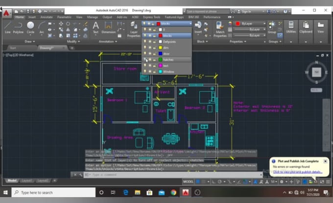 Draw a floor plan,autocad 2d drawing,autocad drafting job and pdf to ...