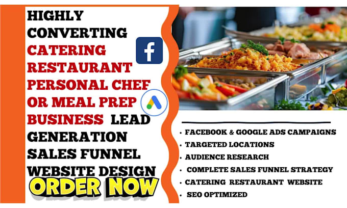 generate catering, restaurant, personal chef, meal prep leads and website
