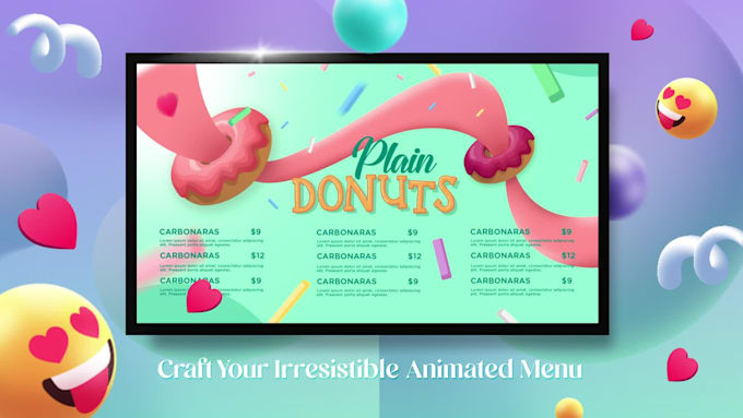 do seamless restaurant animated menu tv screens