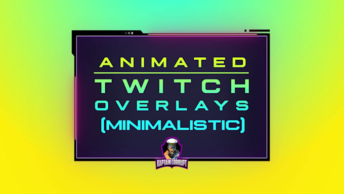 design animated twitch overlay, facecam, stinger for stream