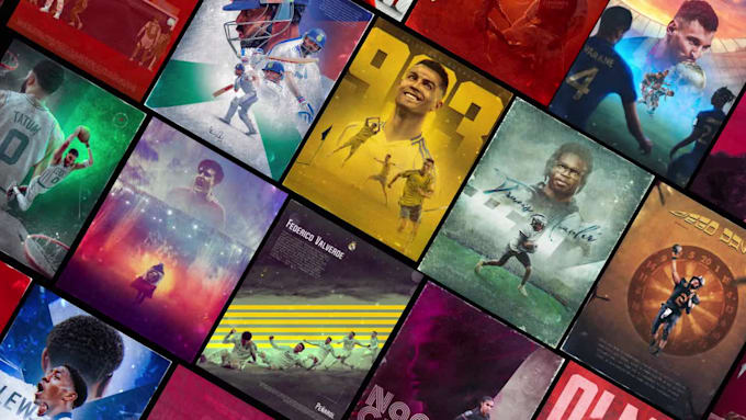 create stunning sports poster, committed edit, flyer, banner