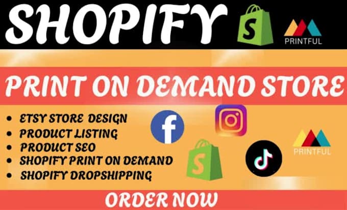 etsy shopify print on demand digital product store setup shopify development SEO