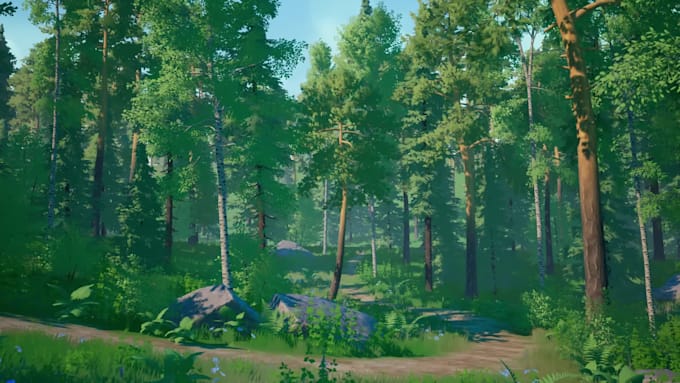 do 3d game environment maps background, landscape, scene in unreal engine, unity