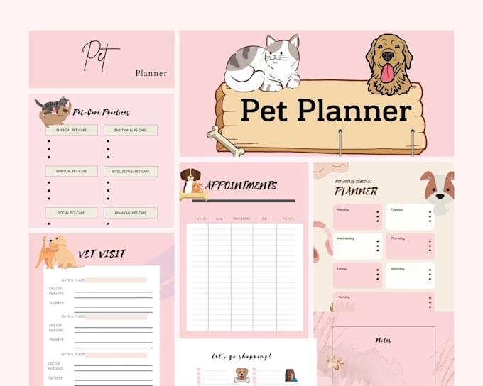make printable pet care planner