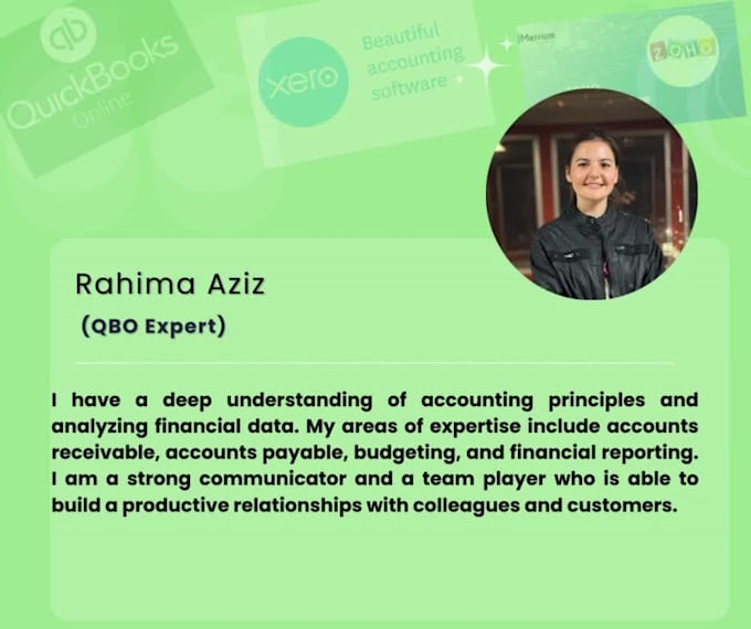 offer accounting and bookkeeping expertise in qbo