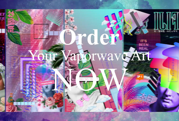 make a unique vaporwave artwork