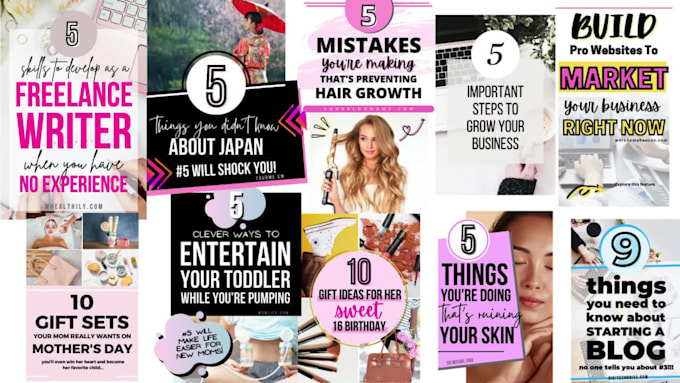 provide 25 editable pinterest pin templates