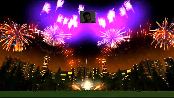 make a happy birthday video with amazing fireworks designs