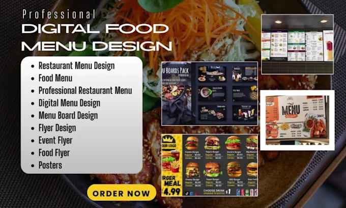 design your digital menu, digital menu board and printable meal planner