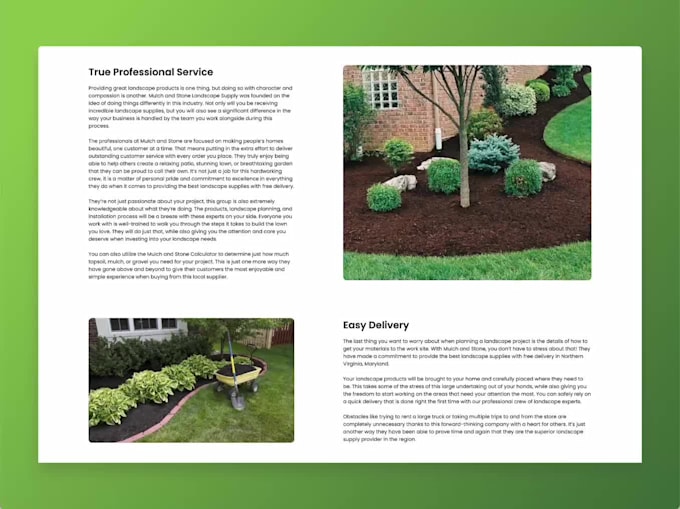 create a professional landscaping or lawncare website