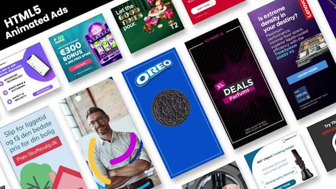 create HTML5 animated ads, retargeting, rich media, performance max