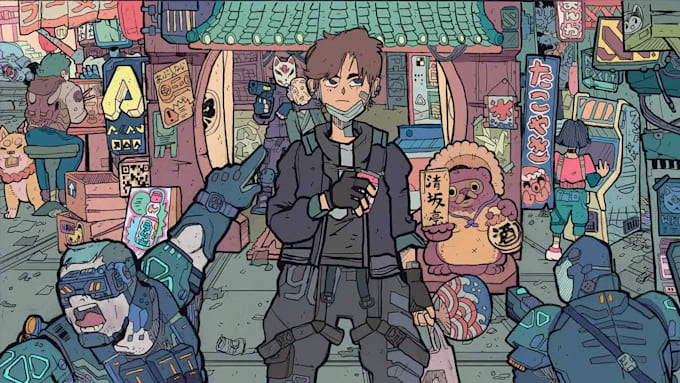 draw and design cyberpunk characters or illustrations