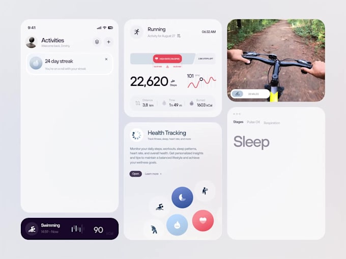 create a fitness app, workout app, health app, gym app