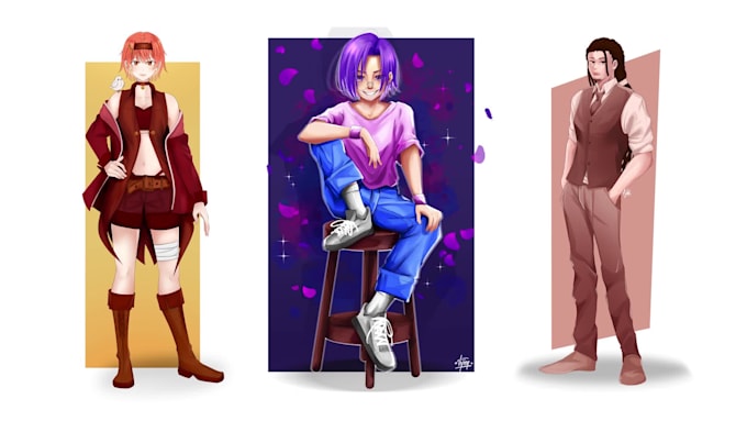 draw lineart illustrations, portrait, and character design