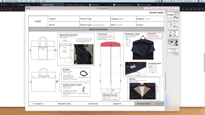 create detailed and high quality clothing tech packs