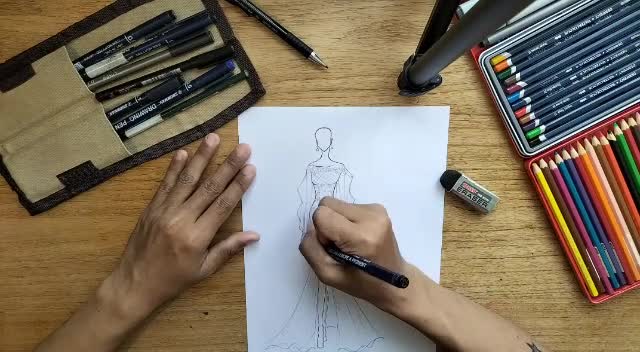 draw impressive manual fashion sketch based on your ideas