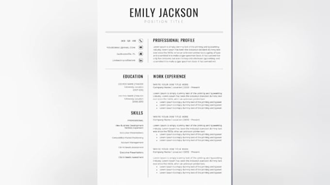 create simple, professional, unique CV resume an editable file in word format