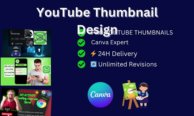 design eye catching and scroll stopping youtube thumbnails using canva pro