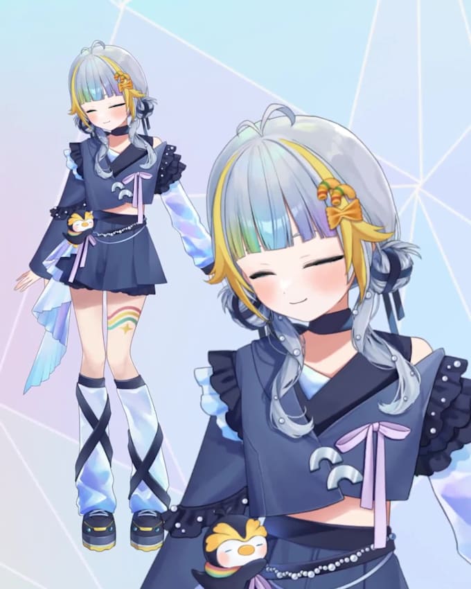 Design and rig anime vtuber model live2d rigging vrchat avatar for ...