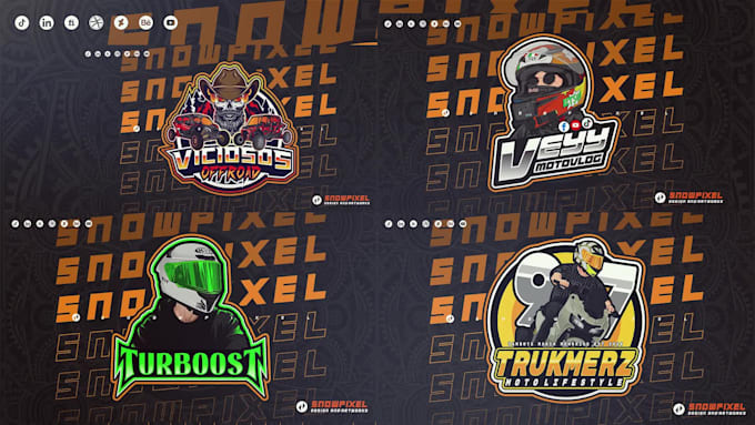 make your motorcycle or rider pics into cool cartoon logo design