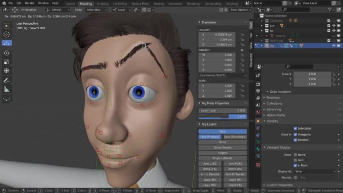 3d model, 3d character rigging for games, unreal, unity, vrchat in ...