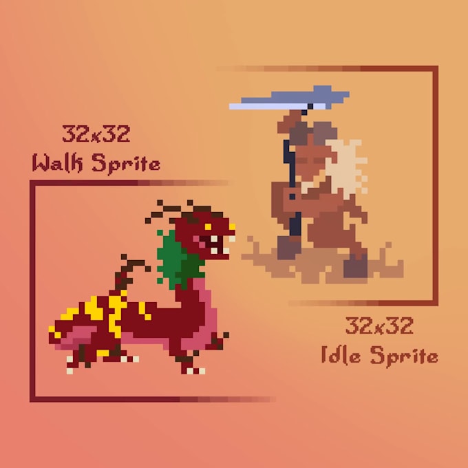 make your character or creature from ur game in pixel art