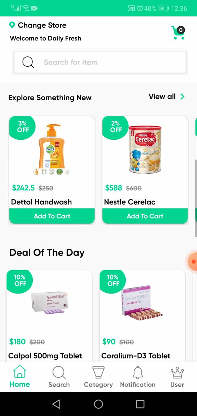design food app or grocery delivery app