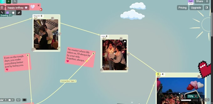 create a kinopio website, iconic greeting card ,invitations