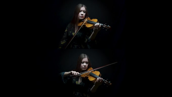 compose the catching strings section using violin and viola