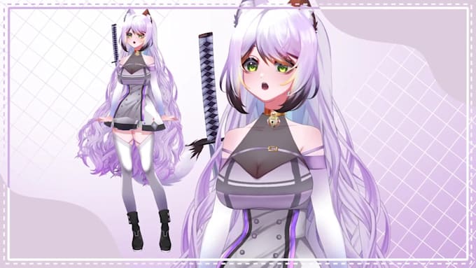 draw and rig 2d vtuber model, live2d model, vtuber rigging, live2d rigging