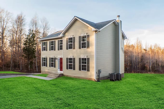 add grass and enhance real estate photo professionally