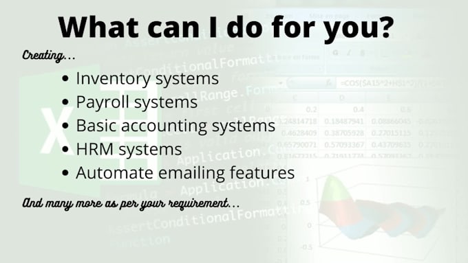 do any microsoft excel formula, excel macro, excel vba and chart