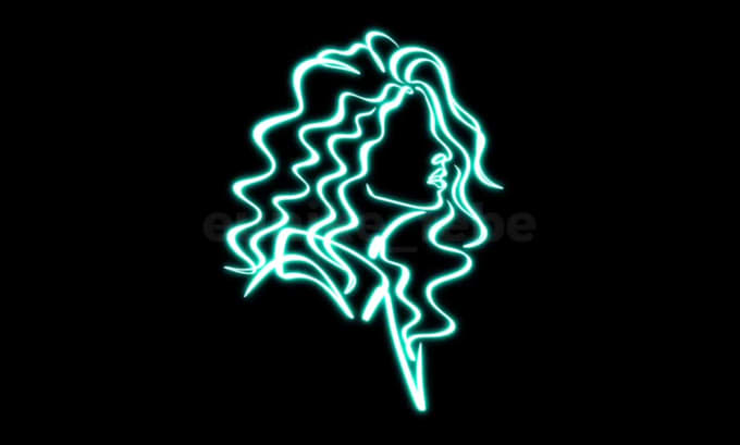 draw glowing neon minimalist hand drawn line art