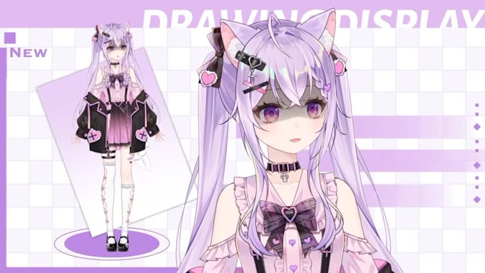 Draw anime 2d vtuber model, 2d vtuber rigging, live2d model, facerig by ...