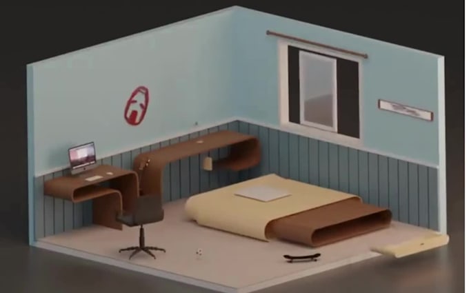 3d isometric room animation explainer video site map game asset 3d ...
