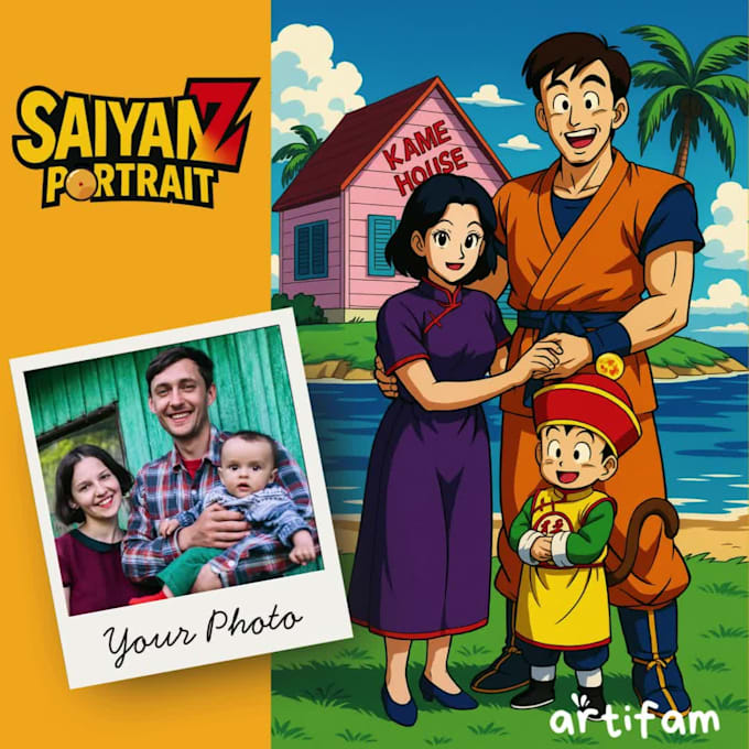 turn your photo into custom dragon ball z style illustration