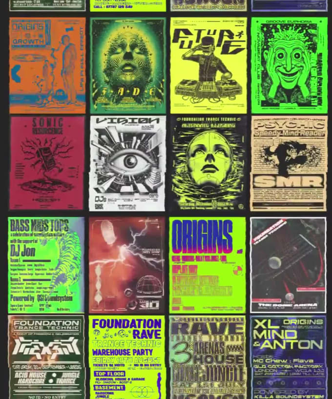 Craft a sick 90s inspired old school rave poster flyer by Ben_krol