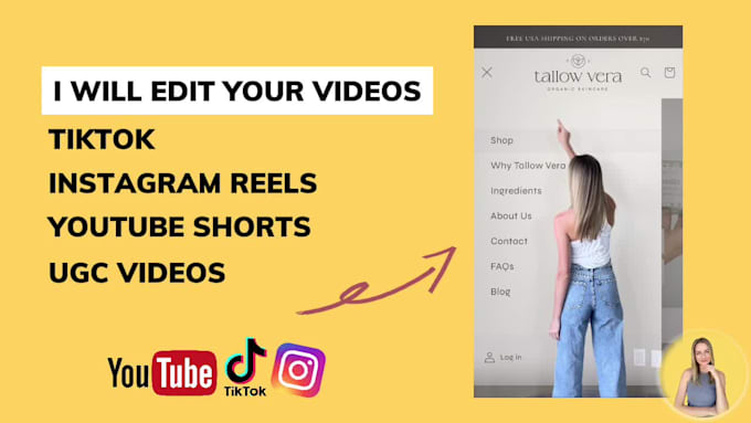 edit your videos reels, tiktok, ugc video or youtube shorts