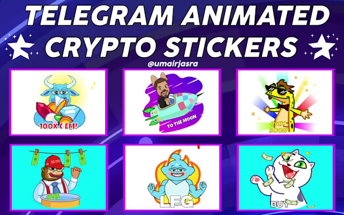 create animated telegram stickers pack for your crypto project