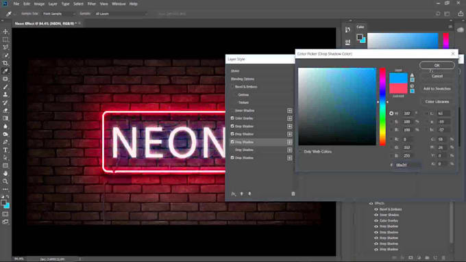 make neon logo,neon text,neon sign and 3d neon intro