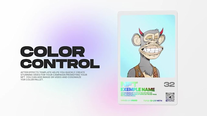 create an eccentric nft card promo video, 3d nft card
