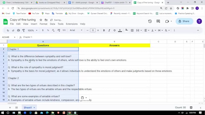 do ai consultancy, convert pdf into question n answer, assist with bots, chatgpt